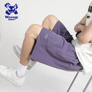 Wassup Sohot短褲男夏季戶外傘兵褲子男透氣中褲運(yùn)動五分褲男 紫色 XL