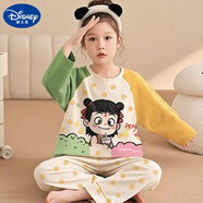 迪士尼（Disney）兒童哪吒睡衣女童長袖春秋款套裝純棉全棉小女孩中大童家居服兩件 2M--ST-23459 170 8碼(100-110cm