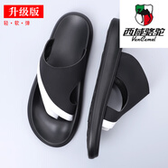西域駱駝（VANCAMEL）拖鞋男夏季2025新款軟底沙灘鞋男戶(hù)外人字拖防水防滑耐磨拖鞋 黑色9812【升級款】 38