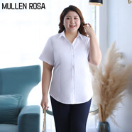 MULLEN ROSA加大碼白襯衫女短袖胖mm特大碼職業(yè)裝工作服 白色 10XL 建議 200-215斤