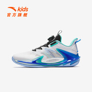 安踏（ANTA）兒童運(yùn)動(dòng)鞋男大童鞋2025夏新品網(wǎng)面透氣旋鈕扣緩震毒刺籃球鞋 安踏白/熒光水綠/黑-1 37
