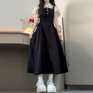億梵莎赫本風(fēng)黑色裙子連衣裙女2025年夏季新款法式復(fù)古學(xué)院風(fēng)學(xué)生中長(zhǎng)裙 黑色+上衣 均碼 【可備注碼數(shù)】