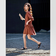 德瑪納【莫奈玫瑰】春季復古風(fēng)花邊塔形分割系帶舒適藏肉連衣裙女中長(cháng)款