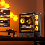 喬思伯（JONSBO）D400黑色 ATX海景房機箱（無(wú)立柱曲面玻璃/雙360冷排/ATX電源/10風(fēng)扇位/Type-c Gen2 10Gbps+）