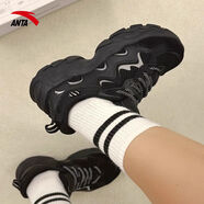 安踏女鞋運動(dòng)跑步鞋冬季新款AT2000復古老爹鞋網(wǎng)面學(xué)生增高輕便鞋子 【星光2-網(wǎng)面透氣】黑/銀-4 37.5 【正品保證-假一賠十】