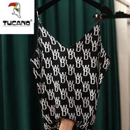 啄木鳥（TUCANO）精致中國風(fēng)黑白花色冰絲吊帶內(nèi)搭背心女寬松顯瘦夏季外穿無袖上衣 幾何圖黑色 S