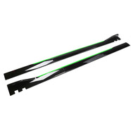 ARTKA店主汽車(chē)通用側裙改裝分體三段式  側裙車(chē)身防撞側鏟帶邊裝飾 2米(亮黑色+綠邊)