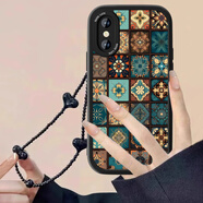 七代目繽紛圖騰適用蘋(píng)果xs手機殼女iPhonex新款全包XR小羊皮xsmax防摔硅膠XS復古風(fēng)保護套簡(jiǎn)約創(chuàng  )意小眾個(gè) 經(jīng)典黑-五彩繽紛圖騰+黑色愛(ài)心手鏈【小羊皮】 iPhone XS