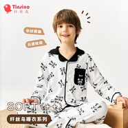 纖絲鳥(niǎo)（TINSINO）兒童睡衣夏季男女童開(kāi)衫家居服套裝中大童四季空調服 你好熊貓