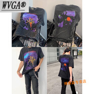 wvgavtg短袖美式復(fù)古高街重磅vintage水洗做舊寬松潮牌情侶半袖t恤fog 憂郁藍(lán)調(diào)限定 S  身高160-175cm 130斤左右