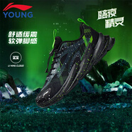 李寧童鞋兒童運動(dòng)鞋男大童暗夜精靈夜光減震回彈輕便舒適耐磨休閑鞋