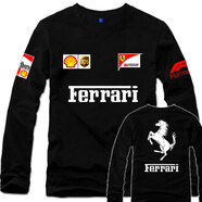 吉賽倫法拉利衣服 FerrariSF1000 F1方程式賽車服春秋男t恤打底體恤 法拉2 黑色 M 160-170CM 100-120斤