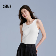 森馬（Semir）背心女短款蝴蝶結(jié)溫柔夏季2025時尚緊身繡花圓領(lǐng)上衣109325102001