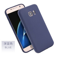 酷跑哥適用于三星S7手機殼糖果實(shí)色A52018全包磨砂tpu保護殼C8 磨砂軟殼 深藍色 J510/J52016
