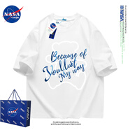 NASADKGM純棉短袖T恤男女夏季新款小熊慵懶風(fēng)體恤寬松上衣百搭半袖T恤衫男 白色 常規(guī) XL （建議140-160斤）