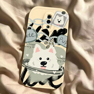 赫致鎖鏈貓狗opporeno手機殼新款reno2z男女款renoZ軟硅膠保護套reno2升降攝像頭rone10倍變焦版全包防 古董白【鎖鏈狗】單殼 OPPO Reno 10倍變焦版