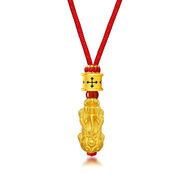 招財(cái)貔貅黃金吊墜男頸鏈刺青守護(hù)轉(zhuǎn)運(yùn)珠掛墜女編織項(xiàng)鏈父親節(jié)生日 貔貅+信念+紅繩