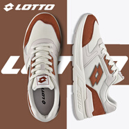 LOTTO樂途微步休閑鞋女新款百搭時尚運動情侶款日常通勤男士復(fù)古板鞋 米白/棕褐色[男款] 39