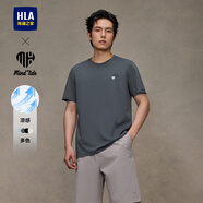 HLA海瀾之家短袖T恤男25新款圓領(lǐng)印花涼感短袖男夏季節日送男友長(cháng)輩 深灰Q2 L 175/92A 推薦137~150斤