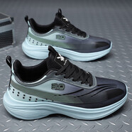 花花公子赤兔8pro運動(dòng)鞋男夏季新款透氣碳板跑步鞋青少年學(xué)生休閑慢跑鞋子 黑色 黑灰色PLG2510064 39