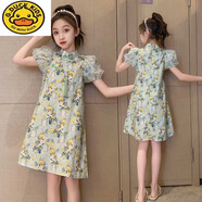 G.duck小黃鴨女童牛仔裙連衣裙夏裝2024新款網(wǎng)紅洋氣兒童公主裙女大童夏 娜拉&23108綠色 120 cm