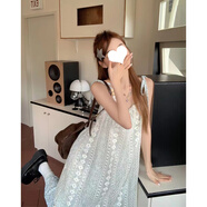 茯見吊帶連衣裙女2025夏季甜美設(shè)計(jì)拼接小個(gè)子五一海邊度假風(fēng)流蘇長裙 流蘇吊帶長裙M【建議90-105斤】