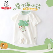 巴布豆嬰幼兒衣服夏寶寶新款純棉連體衣0-6個(gè)月嬰兒外穿服童裝SS A類100棉 小綠菜 90cm