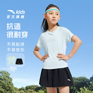 安踏兒童套裝女童裝2025夏季休閑速干短T短褲兩件裝五分褲T恤短袖 【清風(fēng)套】鴨蛋綠5721-4 110 cm/小童