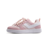 PONY【明星推薦】板鞋童鞋男童女童防滑耐磨舒適復古T頭運動(dòng)鞋休閑鞋 252K1CW03PK粉色 35 適合腳長(cháng)約223~225mm