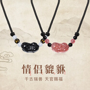 吉珂招財(cái)貔貅轉(zhuǎn)運(yùn)珠吞金獸項(xiàng)鏈男女同款納福吊墜國風(fēng)簡約 黑耀石貔貅