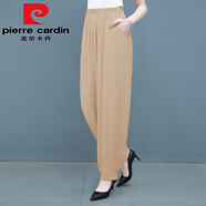 皮爾卡丹（pierre cardin）店新款棉綢褲子夏季人氣薄款褲子顯氣質(zhì)燈籠褲大碼防蚊褲 淺咖今年流行的輕奢品牌 2XL 適合100-115斤
