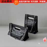斯多樸女強人包包OL公司職場(chǎng)女潮時(shí)尚質(zhì)感小眾法式粗鏈條褶皺 黑色