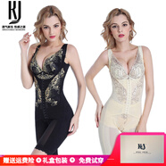 KJ產(chǎn)后連體塑身衣加強(qiáng)版排扣連體束腹束腰束身減肚子美容院內(nèi)衣女 黑金色（連體塑身衣） L建議104-120斤