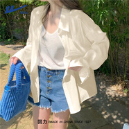 回力防曬襯衫外套女夏季2025新款微透薄款小個(gè)子女士上衣冰絲開衫襯衣