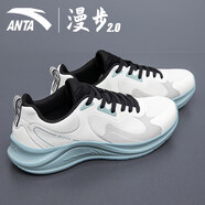 anta kids跑步鞋男春季緩震氫跑運動(dòng)鞋透氣男鞋網(wǎng)面慢跑鞋 5518-1象牙白/一度灰/蟹殼青【漫 41