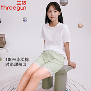 三槍女士夏季睡褲純棉休閑時(shí)尚印花蕾絲邊薄款透氣高腰短褲家居褲 星空綠 3XL (180/105)