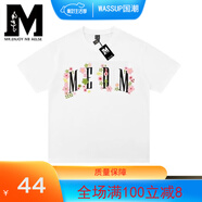 MEDM2025新品T恤彩色花朵男潮牌潮流夏季美式街頭寬松休閑百搭體恤衫 白色【純棉不起球】 M  【官方】