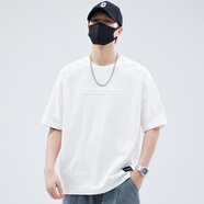TVST原創(chuàng)輕奢男裝純棉短袖t恤男夏季2025新款圓領(lǐng)寬松百搭休閑體恤潮 白色 XL （145斤-160斤）
