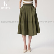 哈吉斯（HAZZYS）時(shí)尚卡其色半身裙女春夏季新款休閑裙子官方正品 卡其色 XS 155/66A 34