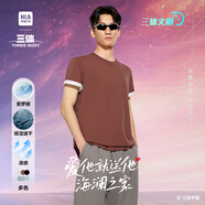 海瀾之家（HLA）短袖t恤男裝25夏季三體聯(lián)名系列文明超級符號涼感上衣服男士T恤衫 HNTBW2J213A暗紅DY L /175建議69-75kg