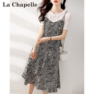 拉夏貝爾（La Chapelle）短袖雪紡連衣裙女裝2025年夏季新款寬松時(shí)尚小個(gè)子打底裙子女春秋 花色 M
