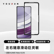 優(yōu)勛適用華為Matex7前殼殼膜一體mateX6左側防摔鋼化膜MX5典藏版透明防窺前框X7新款前屏前框保護 黑色邊單框 華為MateX7典藏版