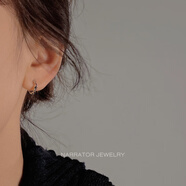 小米星旁白jewelry感小耳環(huán)百搭925銀針耳圈女ins冷淡風(fēng)耳扣女 銀色 一對(現貨)