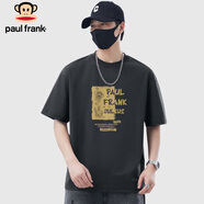 大嘴猴（paul frank）短袖男士夏季重磅純棉短袖t恤男裝潮牌半袖體恤外套 深灰色 3XL