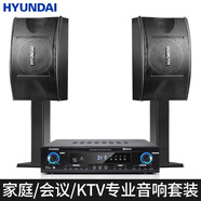 HYUNDAI現(xiàn)代中小型會議室音響套裝壁掛式音箱藍(lán)牙功放無線話筒組合教學(xué)培 10吋音響+功放