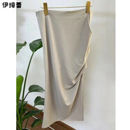 伊琦蕾（YIQILEI）歐美ins半身裙春夏季修身高腰顯瘦開(kāi)叉長(zhǎng)裙半裙辣妹中長(zhǎng)款工裝裙 主圖色 M