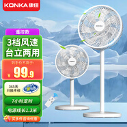 康佳（KONKA）家用電風(fēng)扇落地扇強力臺式大風(fēng)力立式靜音空氣循環(huán)內(nèi)搖頭工業(yè) 白色遙控