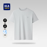海瀾之家（HLA）t恤男夏新品親膚印花冰爽棉百搭涼感短袖T恤男含新疆棉圓領(lǐng)上衣男 中灰AR (免燙/涼感) S 165/84A