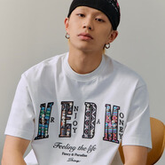 MEDM25SS珍珠民族風(fēng)設計短袖男女同款半袖tee圓領(lǐng)夏季潮牌T恤上衣 白色 S