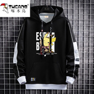 啄木鳥(niǎo)（TUCANO）連帽衛衣男士春秋款潮流百搭打底長(cháng)袖上衣服情侶套頭衫青少年男裝 8317黑色春款 XL （125斤左右）